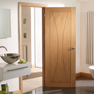 Image: Door and Frame Kit - Verona Oak Flush Door - Prefinished