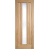 Three Sliding Doors and Frame Kit - Kilburn 1 Pane Oak Door - Clear Glass - Unfinished