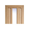 Four Sliding Doors and Frame Kit - Kilburn 1 Pane Oak Door - Clear Glass - Unfinished