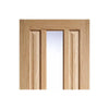 Single Sliding Door & Wall Track - Kilburn 1 Pane Oak Door - Clear Glass - Unfinished