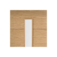 Bespoke Thruslide Surface Sofia 3L Oak Door - Clear Glass - Sliding Door and Track Kit - Prefinished