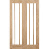 W4 Lincoln Room Divider Door & Frame Kit - Clear Glass - Unfinished Oak - 2031x1246mm Wide