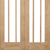 W4 Lincoln Room Divider Door & Frame Kit - Clear Glass - Unfinished Oak - 2031x1246mm Wide