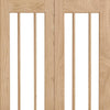 W4 Lincoln Room Divider Door & Frame Kit - Clear Glass - Unfinished Oak - 2031x1246mm Wide