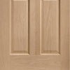 Malton Oak Single Evokit Pocket Door Detail - No Raised Moulding - Bevelled Clear Glass - Prefinished