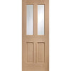 Three Folding Doors & Frame Kit - Malton Oak 2+1 - Bevelled Clear Glass - No Raised Mouldings - Unfinished