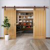 Double Sliding Door & Track - Mexicano Oak Doors - Unfinished