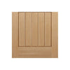 Mexicano Oak Single Evokit Pocket Door Detail - Half Light Clear Glass - Frosted Lines