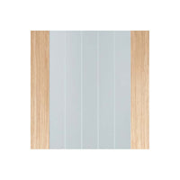 Mexicano Oak Door Pair - Clear Glass - Frosted Lines