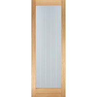 Mexicano Oak Pattern 10 Single Evokit Pocket Door - Clear Glass - Frosted Lines
