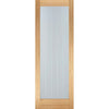 Mexicano Oak Pattern 10 Single Evokit Pocket Door - Clear Glass - Frosted Lines