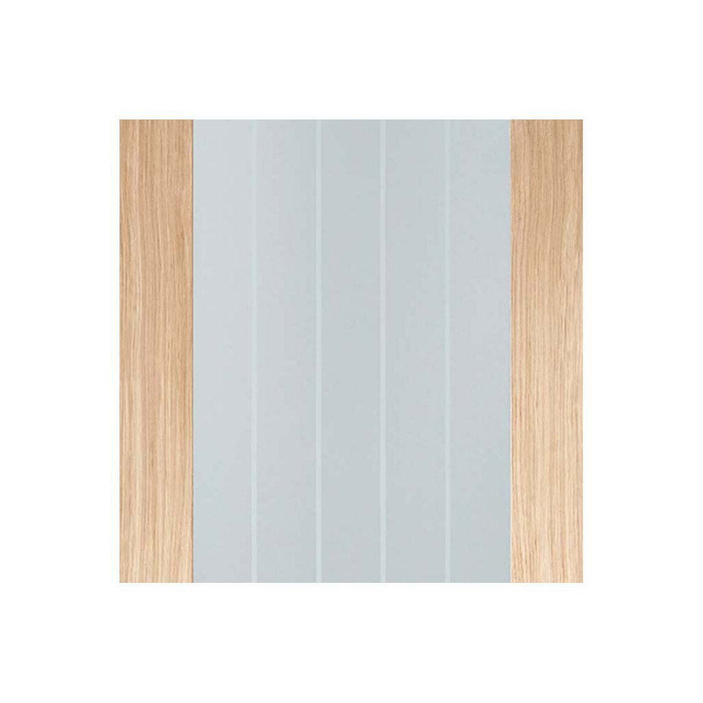 Mexicano Oak Pattern 10 Single Evokit Pocket Door Detail - Clear Glass - Frosted Lines