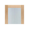 Mexicano Oak Door Pair - Clear Glass - Frosted Lines