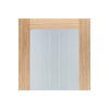 Mexicano Oak Door Pair - Clear Glass - Frosted Lines