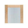 Mexicano Oak Pattern 10 Single Evokit Pocket Door Detail - Clear Glass - Frosted Lines