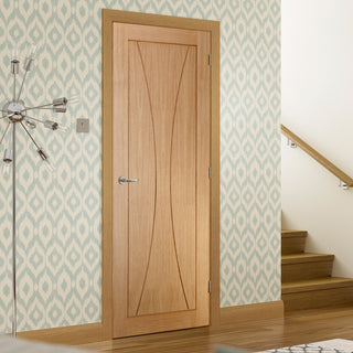 Image: Simpli Door Set - Verona Oak Flush Door - Prefinished