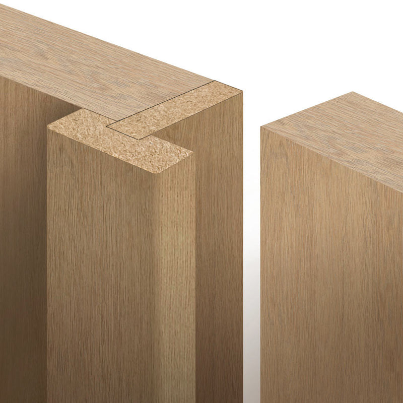 Thru Pairmaker - Unfinished Oak - Converts two internal doors to a pair -  To suit 40mm or 35mm thick internal doors