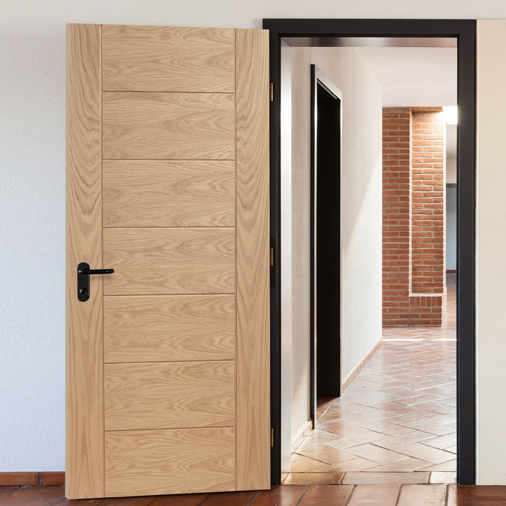 Fire Rated Palermo Essential Oak Door - Unfinished - 1/2 Hour Fire Rated