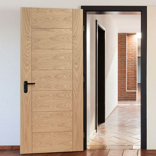 Image: Fire Rated Palermo Essential Oak Door - Unfinished - 1/2 Hour Fire Rated