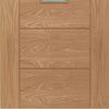 Bespoke Thruslide Palermo Oak Glazed - 2 Sliding Doors and Frame Kit - Prefinished