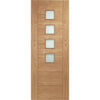 Bespoke Palermo Oak Glazed Single Pocket Door Detail - Prefinished