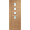 Bespoke Palermo Oak 4L Glazed Single Pocket Door Detail