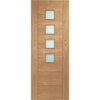 Bespoke Palermo Oak Fire Door - Obscure Glass - 1/2 Hour Fire Rated