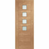 Bespoke Thruslide Palermo Oak Glazed - 3 Sliding Doors and Frame Kit - Prefinished