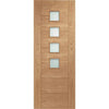 Bespoke Palermo Oak 4L Glazed Double Frameless Pocket Door Detail