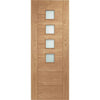 Bespoke Palermo Oak Glazed Double Frameless Pocket Door Detail - Prefinished