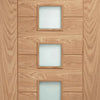 Bespoke Thruslide Palermo Oak Glazed - 4 Sliding Doors and Frame Kit - Prefinished