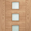 Bespoke Thruslide Surface Palermo Oak 4 Pane Glazed - Sliding Double Door and Track Kit