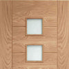 Bespoke Palermo Oak 4L Glazed Double Frameless Pocket Door Detail