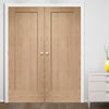 Pattern 10 Oak 1 Panel Internal Door Pair - Prefinished