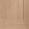 Double Sliding Door & Wall Track - Pattern 10 Oak 1 Panel Doors - Unfinished