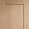 Double Sliding Door & Wall Track - Pattern 10 Oak 1 Panel Doors - Unfinished