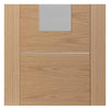 Bespoke Thruslide Portici Oak Glazed - 3 Sliding Doors and Frame Kit - Aluminium Inlay - Prefinished