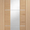 Bespoke Thruslide Portici Oak Glazed - 3 Sliding Doors and Frame Kit - Aluminium Inlay - Prefinished