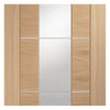 Bespoke Thrufold Portici Oak Glazed Folding 2+2 Door - Aluminium Inlay - Prefinished
