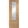 Bespoke Portici Oak Glazed Single Frameless Pocket Door Detail - Aluminium Inlay - Prefinished