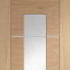 Bespoke Thruslide Portici Oak Glazed 4 Door Wardrobe and Frame Kit - Aluminium Inlay - Prefinished