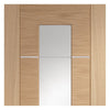 Bespoke Portici Oak Glazed Single Pocket Door Detail - Aluminium Inlay - Prefinished