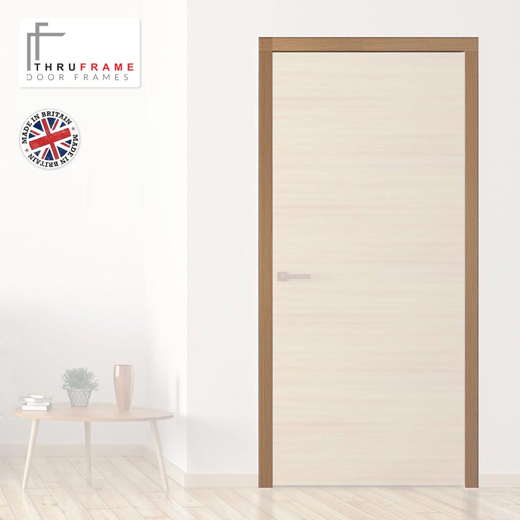 Thruframe Interior Oak Veneer Prefinished Door Lining Frame - Suits Standard Size Single Doors