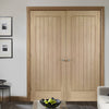 Bespoke Suffolk Oak Door Pair - Vertical Lining - Prefinished