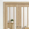 W4 Lincoln Room Divider Door & Frame Kit - Clear Glass - Unfinished Oak - 2031x1246mm Wide