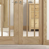 W4 Lincoln Room Divider Door & Frame Kit - Clear Glass - Unfinished Oak - 2031x1246mm Wide