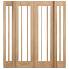 W6 Lincoln Room Divider Door & Frame Kit - Clear Glass - Unfinished Oak - 2031x1904mm Wide