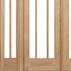W6 Lincoln Room Divider Door & Frame Kit - Clear Glass - Unfinished Oak - 2031x1904mm Wide