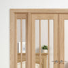 W6 Lincoln Room Divider Door & Frame Kit - Clear Glass - Unfinished Oak - 2031x1904mm Wide