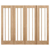 W8 Lincoln Room Divider Door & Frame Kit - Clear Glass - Unfinished Oak - 2031x2478mm Wide